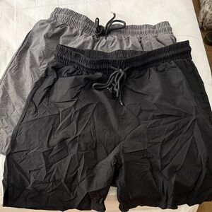 Men's Performance Shorts Set in Black and Gray